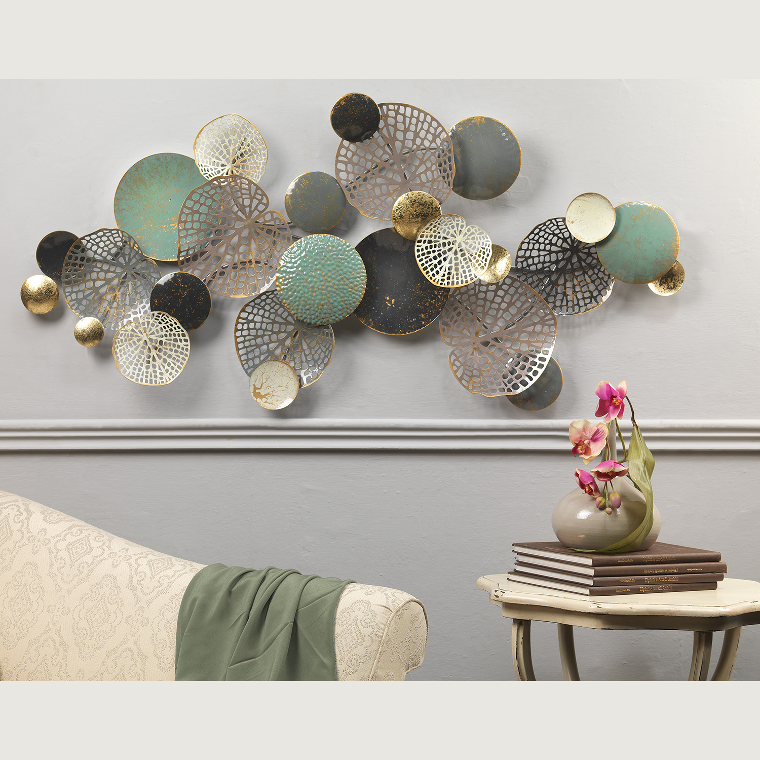 GILDE Decorazione da parete in metallo Cerchi - Santincasa  Tutto ciò  che ti serve per abbellire casa a prezzi imbattibili
